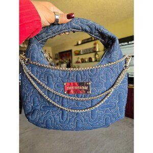 True Religion Denim Signature Quilted Hobo w/Detachable Chain Strap